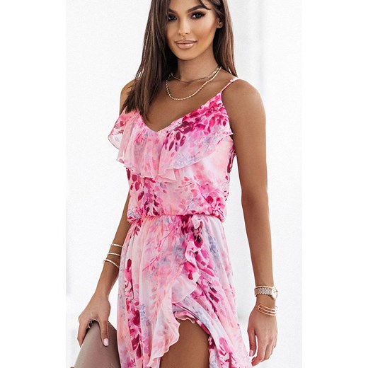 Sukienka Ivon z szyfonu na ramiączkach plażowa maxi 