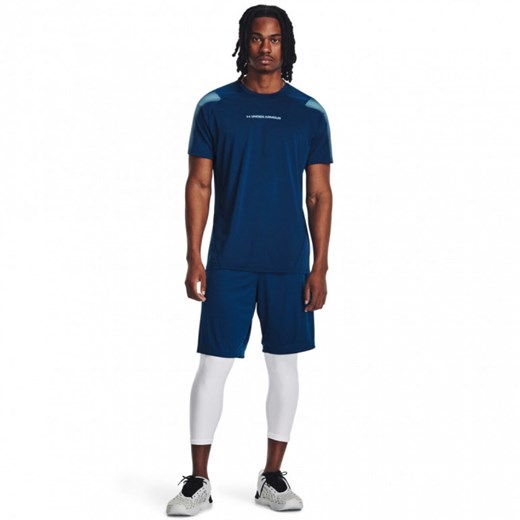 Męskie legginsy treningowe Under Armour UA Heat Gear Armour 3/4 Legging - białe ze sklepu Sportstylestory.com w kategorii Spodnie męskie - zdjęcie 160204372