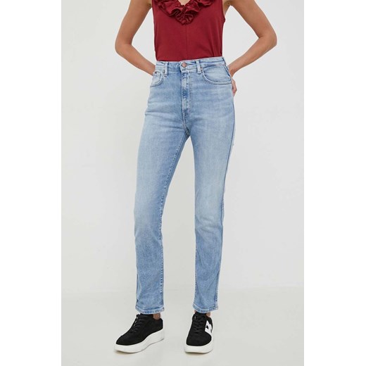 Pepe Jeans jeansy damskie kolor niebieski ze sklepu ANSWEAR.com w kategorii Jeansy damskie - zdjęcie 160206882