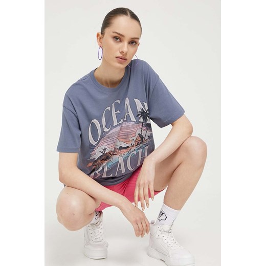 Bluzka damska Hollister Co. z krótkimi rękawami na wiosnę z nadrukami
