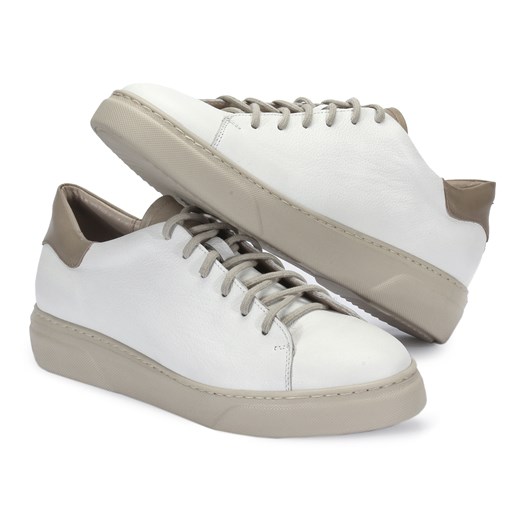 Białe sneakersy męskie EFREM ze sklepu Domenoshoes w kategorii Trampki męskie - zdjęcie 160214271