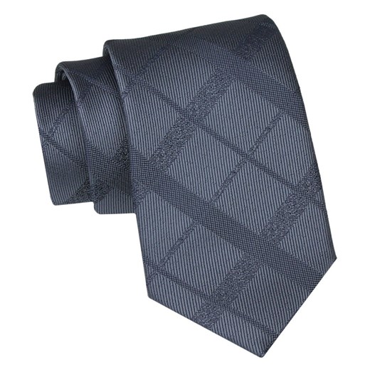 Klasyczny Krawat Męski - ALTIES - Grafitowy, Krata KRALTS0905 ze sklepu JegoSzafa.pl w kategorii Krawaty - zdjęcie 160216760
