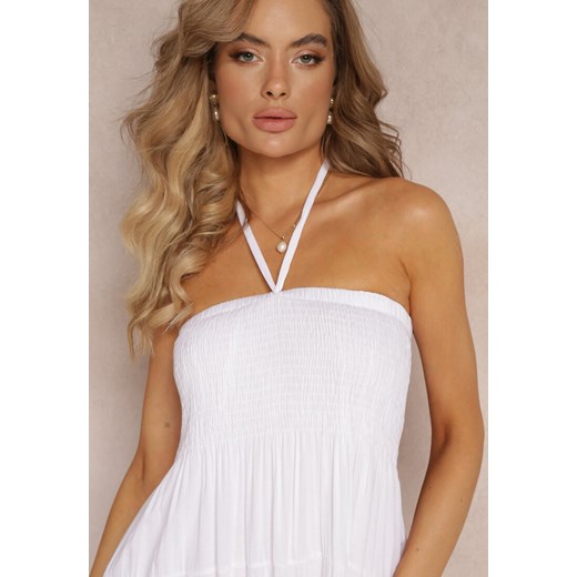 Biała Sukienka Maxi bez Ramiączek z Wiskozy Arme Renee M/L wyprzedaż Renee odzież