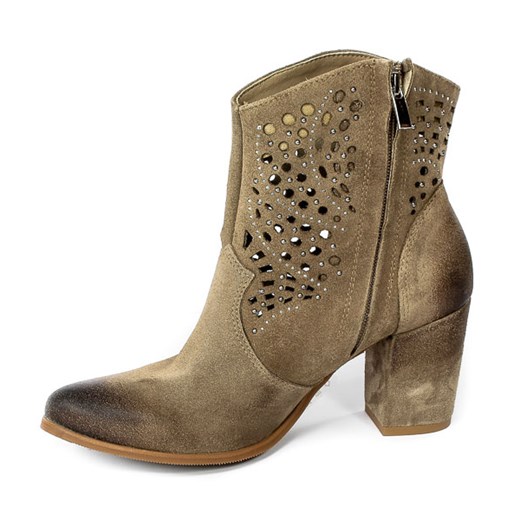 Botki Exquisite 1300 Taupe Welur. Exquisite 37 wyprzedaż EuroButy.com.pl