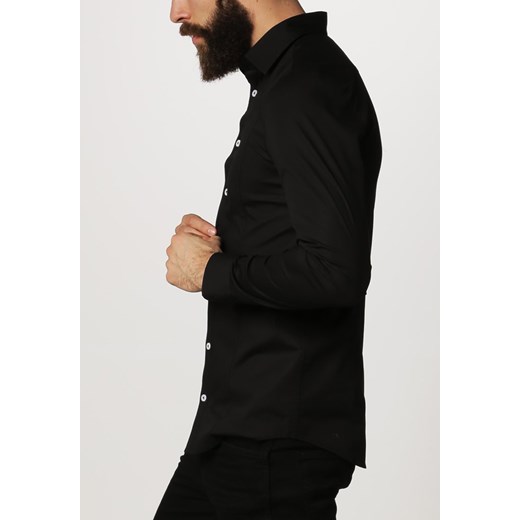 KIOMI SUPER SLIM Koszula biznesowa black zalando  bez wzorów/nadruków