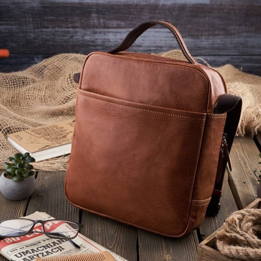 Skórzana Torba Męska Na Ramię I Do Ręki Paolo Peruzzi In-46-Cg Paolo Peruzzi one size Paolo Peruzzi