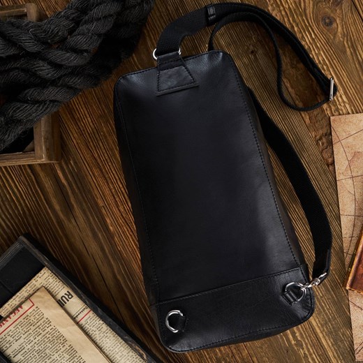 Skórzany Plecak Męski Na Jedno Ramię Paolo Peruzzi In-51-Bl Paolo Peruzzi one size Paolo Peruzzi