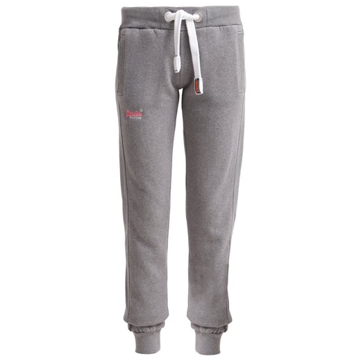 Superdry Spodnie treningowe dark marl zalando szary bawełna