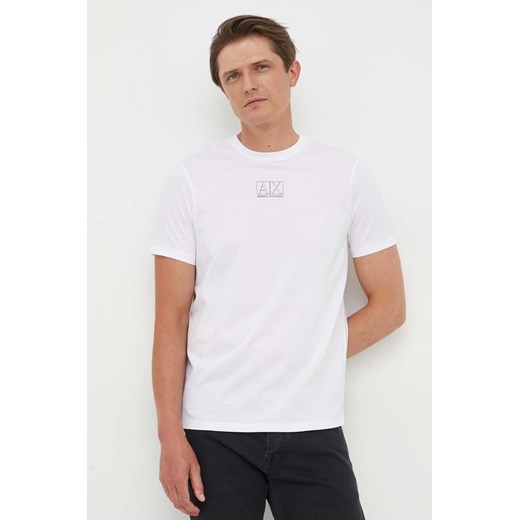 Armani Exchange t-shirt bawełniany kolor biały z nadrukiem Armani Exchange L ANSWEAR.com