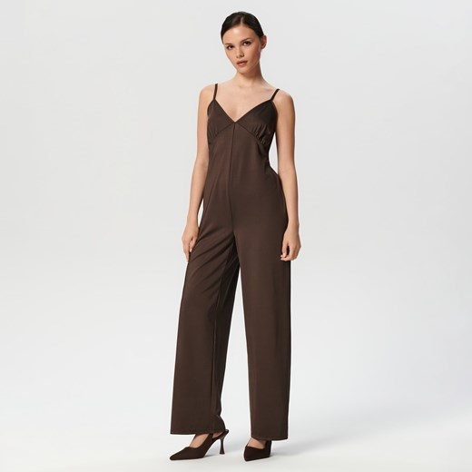 Sinsay - Kombinezon na ramiączkach - Brązowy Sinsay XL Sinsay