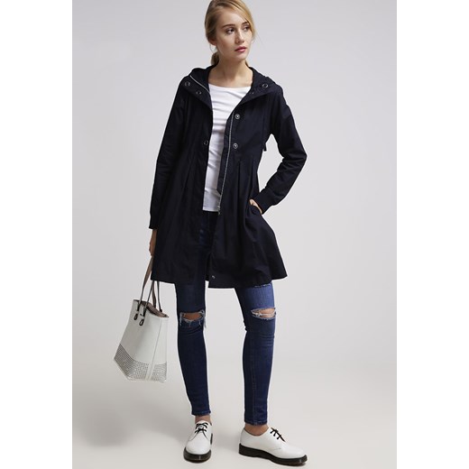 Elvine GABY   Krótki płaszcz dark navy zalando czarny bez wzorów/nadruków