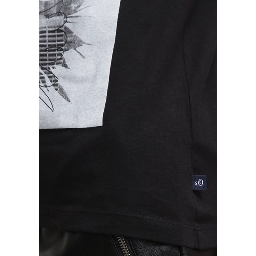 s.Oliver Denim Tshirt z nadrukiem black zalando  krótkie