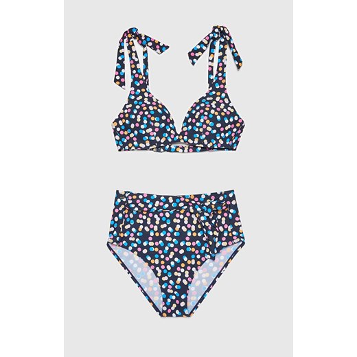 Góra od bikini w kropki z miękkimi miseczkami 4005, Kolor granatowy, Rozmiar XS, S okazyjna cena Primodo