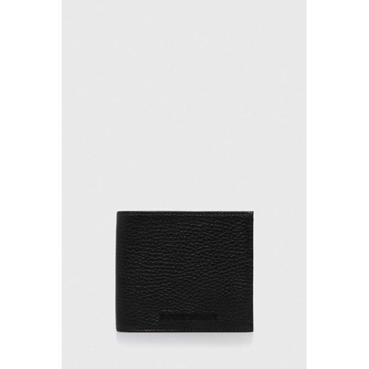 Emporio Armani portfel skórzany męski kolor czarny ze sklepu ANSWEAR.com w kategorii Portfele męskie - zdjęcie 160312434