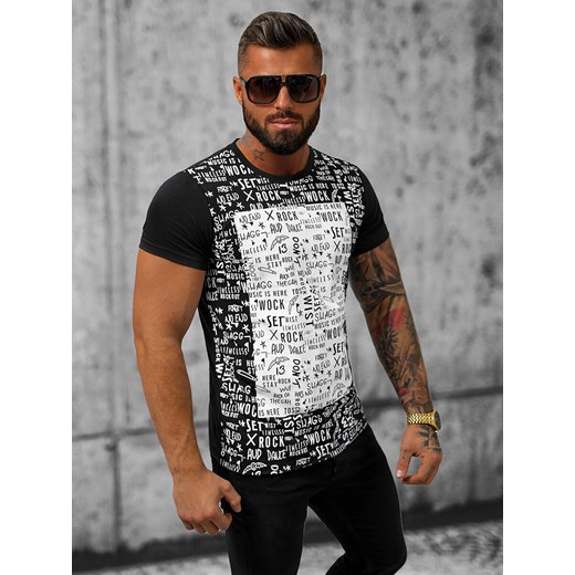 T-shirt męski czarny OZONEE O/T122/3Z Ozonee M ozonee.pl promocyjna cena