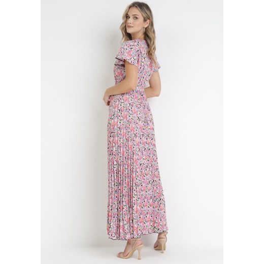 Sukienka Born2be wiosenna z dekoltem w literę v boho