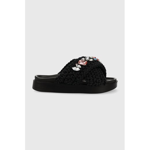 Inuikii klapki Woven Stones damskie kolor czarny 70104-106 Inuikii 36 promocja ANSWEAR.com