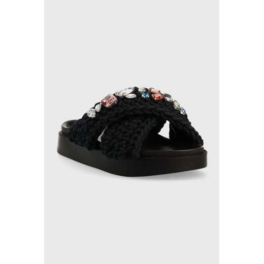 Inuikii klapki Woven Stones damskie kolor czarny 70104-106 Inuikii 37 wyprzedaż ANSWEAR.com