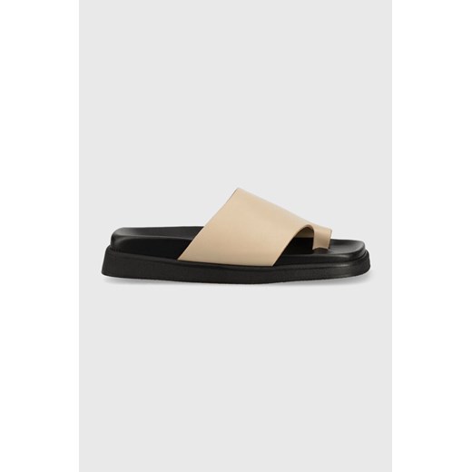 Alohas klapki skórzane Toe Ring Flop damskie kolor beżowy S00174.13 Alohas 38 promocja ANSWEAR.com