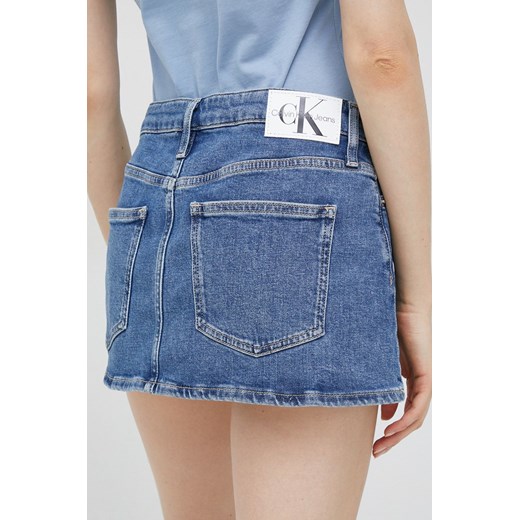 Calvin Klein Jeans spódnica jeansowa kolor niebieski mini prosta 27 promocyjna cena ANSWEAR.com
