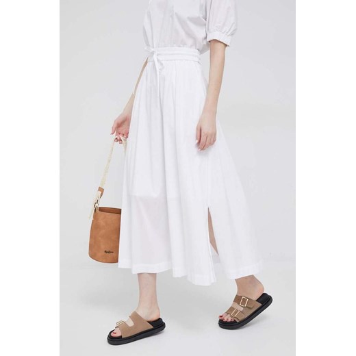 Dkny spódnica kolor biały maxi rozkloszowana ze sklepu ANSWEAR.com w kategorii Spódnice - zdjęcie 160335614