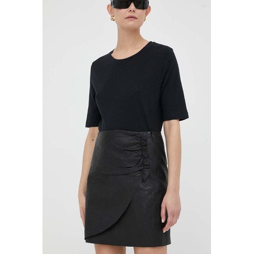 2NDDAY spódnica skórzana kolor czarny mini prosta ze sklepu ANSWEAR.com w kategorii Spódnice - zdjęcie 160336801