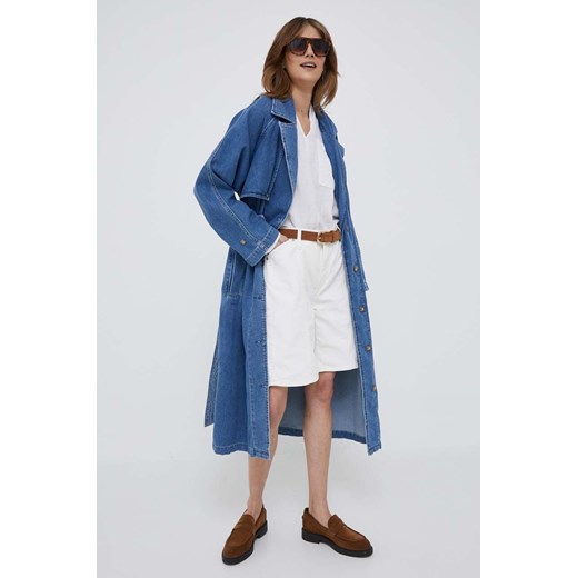 Calvin Klein Jeans szorty jeansowe damskie kolor biały gładkie high waist 28 wyprzedaż ANSWEAR.com