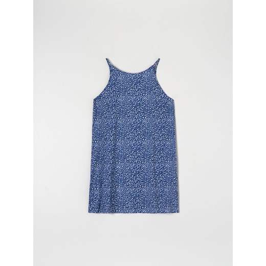 Sinsay - Sukienka mini w kwiaty - Granatowy Sinsay XXL Sinsay