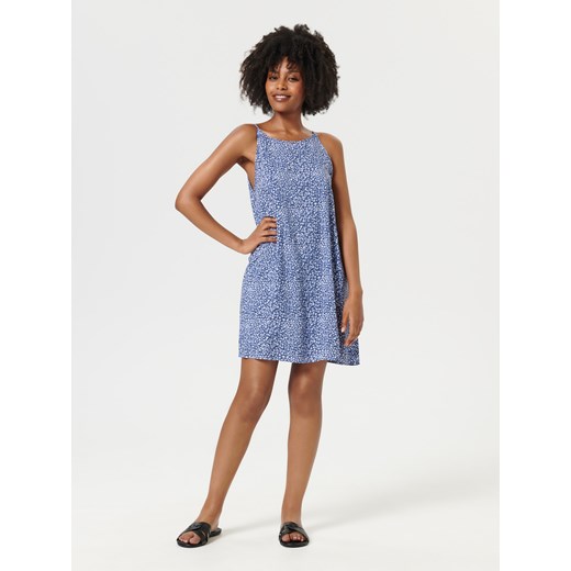 Sinsay - Sukienka mini w kwiaty - Granatowy Sinsay XXL Sinsay