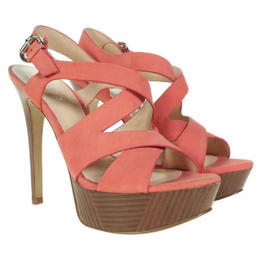 SANDAŁY GUESS DANTEN SANDALO SANDAL NUBUCK RED riccardo pomaranczowy guma