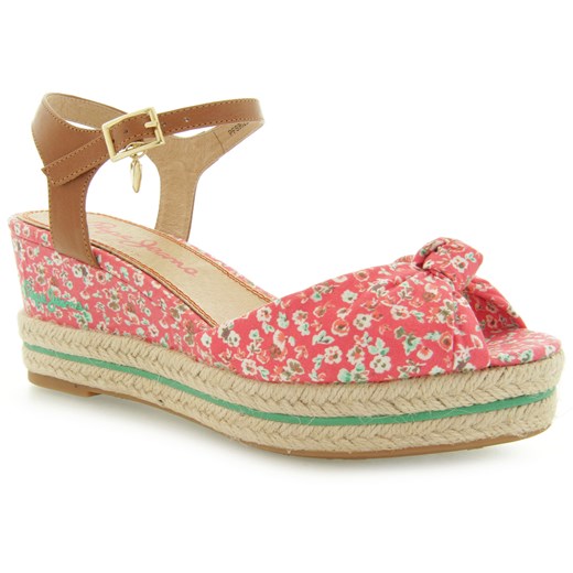PEPE JEANS QUEEN LT CORAL FLOWERS PRINTED CANVAS- V riccardo bezowy guma