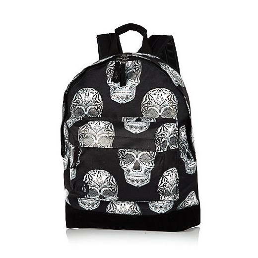 Black Mipac skulls print backpack river-island czarny 