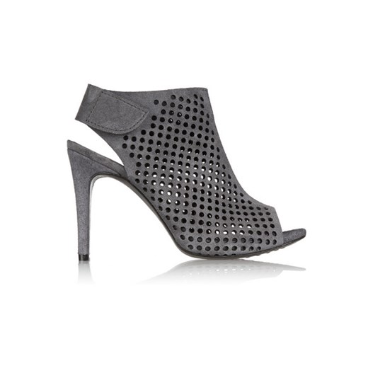 Sofia perforated suede peep-toe boots net-a-porter szary 