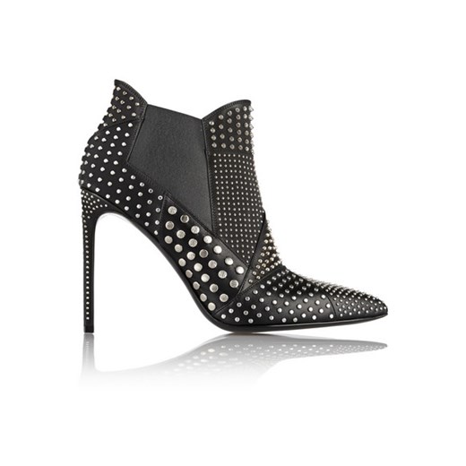 Studded leather ankle boots net-a-porter bialy 