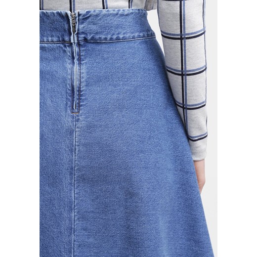 Mads Nørgaard STELLY  Spódnica jeansowa worn stone zalando niebieski z zamkiem