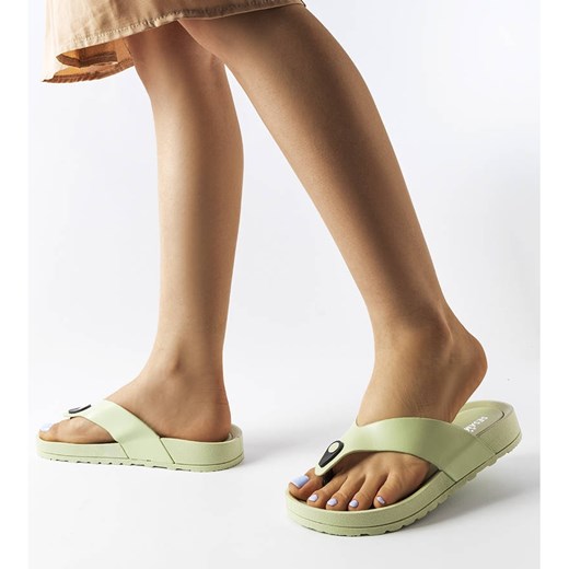 Klapki damskie zielone letnie casual