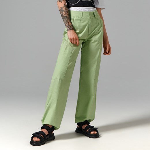 Sinsay - Spodnie parachute - Zielony Sinsay M Sinsay