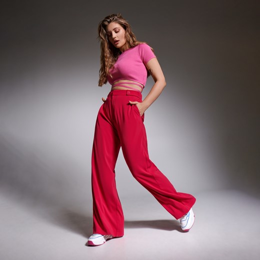 Sinsay - Crop top z wiązaniem - Różowy Sinsay XS Sinsay wyprzedaż