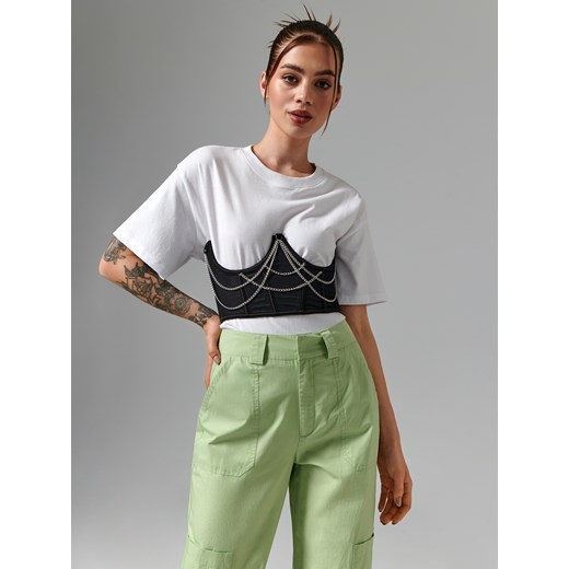 Sinsay - Spodnie parachute - Zielony Sinsay S Sinsay