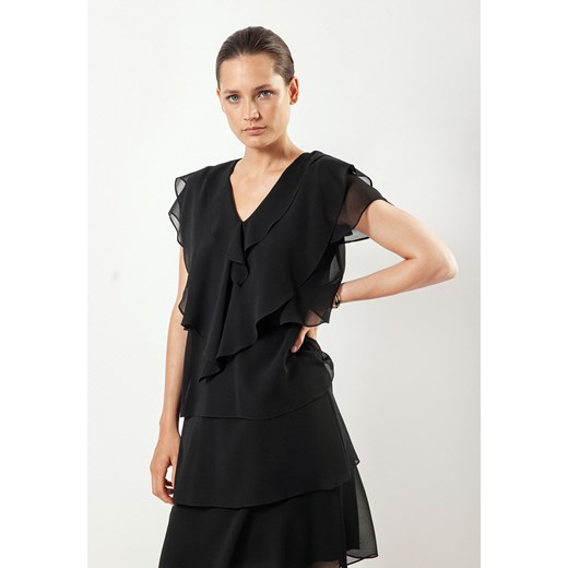 Sukienka czarna Molton mini z krótkim rękawem 