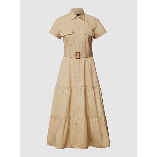 Długa sukienka z krótkim rękawem i paskiem w talii Polo Ralph Lauren 36 okazyjna cena Peek&Cloppenburg 