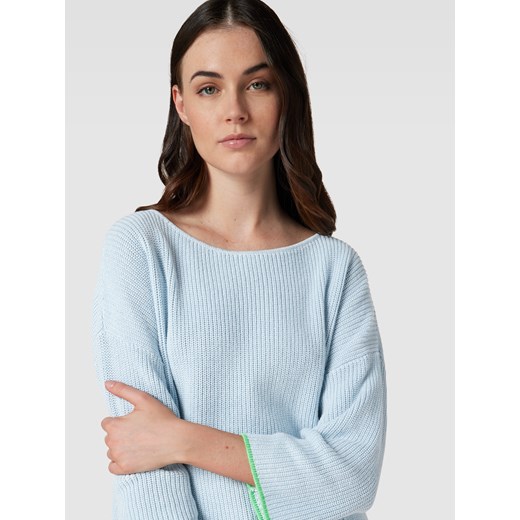 Sweter damski Comma, bawełniany casual z okrągłym dekoltem 