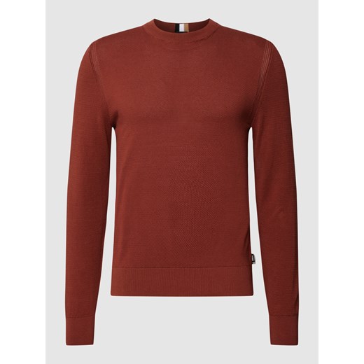Sweter z dzianiny z fakturowanym wzorem model ‘Ecaio’ XXXL Peek&Cloppenburg promocyjna cena