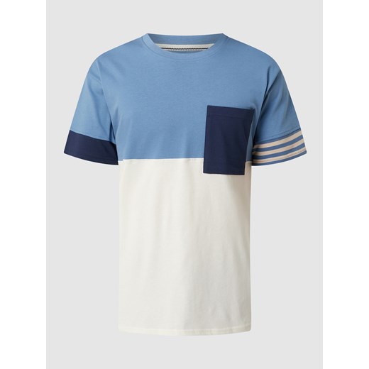 T-shirt męski niebieski Anerkjendt casualowy z krótkim rękawem na wiosnę 