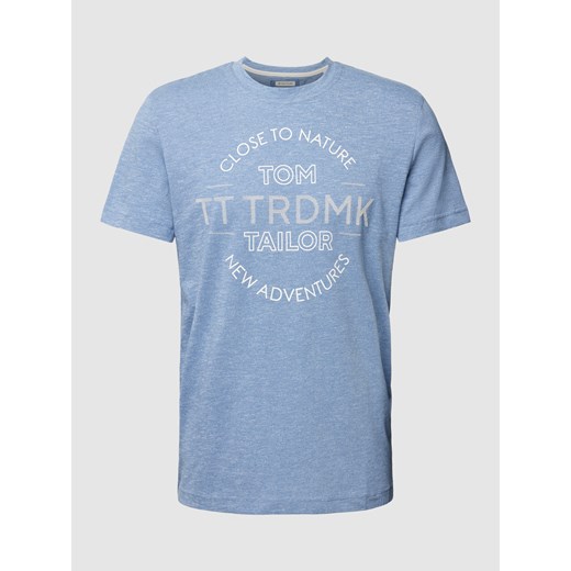 T-shirt z nadrukiem z logo Tom Tailor M okazyjna cena Peek&Cloppenburg 