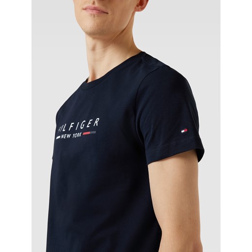T-shirt z nadrukiem z logo Tommy Hilfiger XXXL promocyjna cena Peek&Cloppenburg 