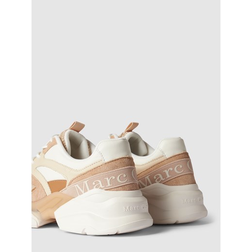 Buty sportowe damskie beżowe Marc O'Polo sneakersy płaskie sznurowane 
