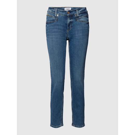 Jeansy o kroju slim fit ze skórzaną naszywką z logo model ‘PINA SEAM’ Cambio 36 Peek&Cloppenburg 