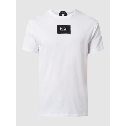 T-shirt męski biały No21 z krótkimi rękawami 