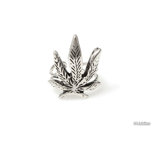 PIERŚCIEŃ MARIHUANA kolor stare srebro marihuana jubileo-pl  liście